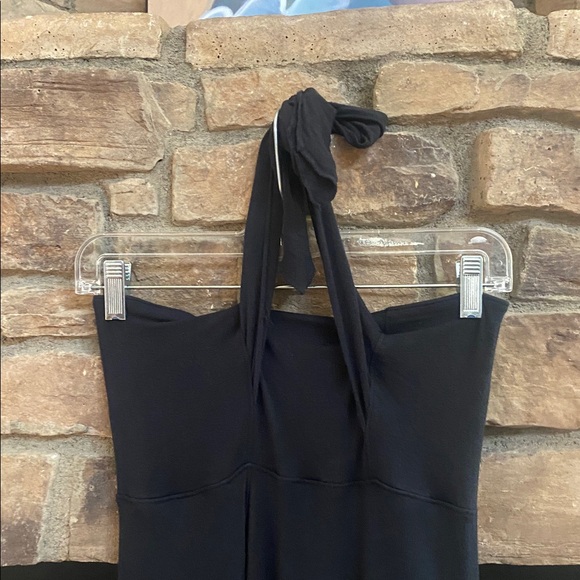 Lucy Black halter dress with draped front. Small - Picture 2 of 10